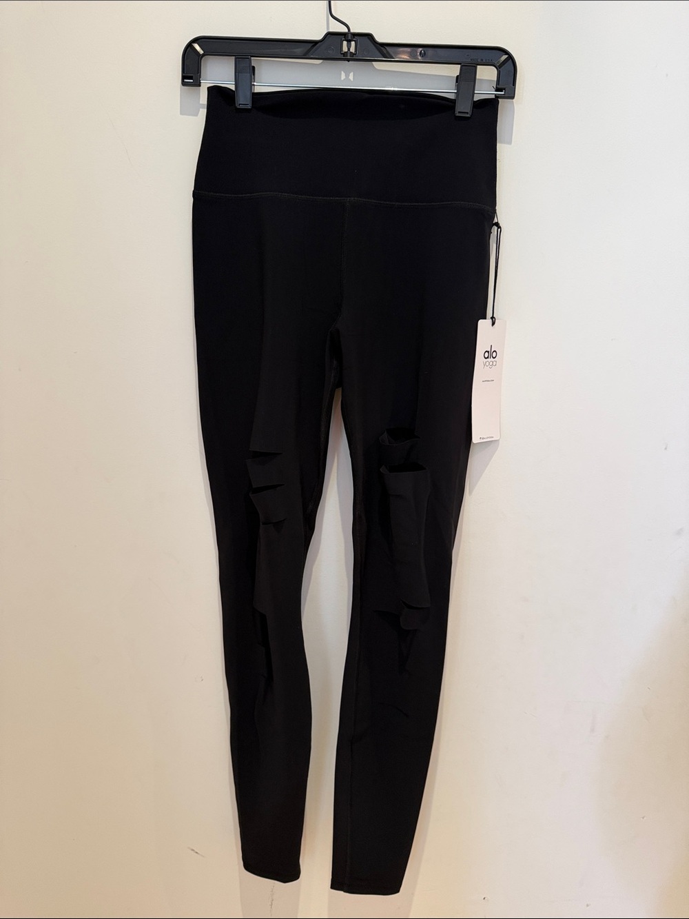 ALO Yoga Black High-Waist Ripped Leggings
